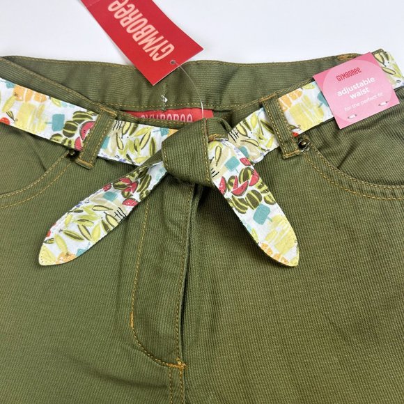 NWT Gymboree Girl Belted Olive Green Capri & Ruffle Neck Tank Size 7 - Picture 4 of 8
